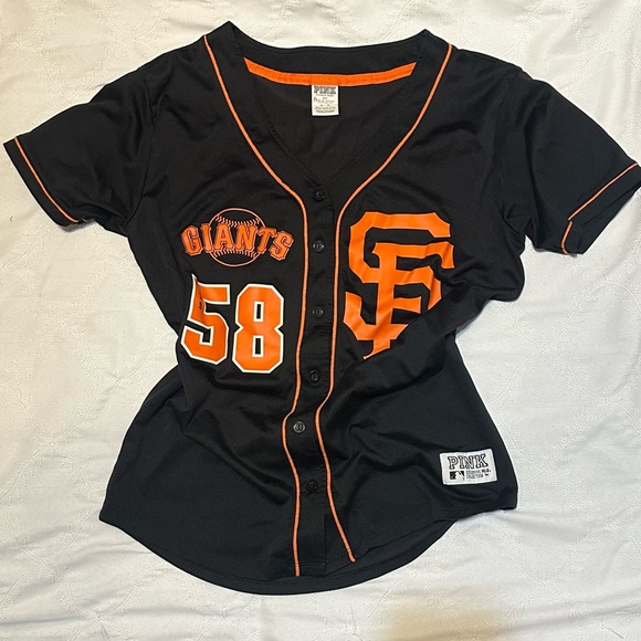 PINK Victoria's Secret Black and Orange Giants Jersey - Picture 2 of 4